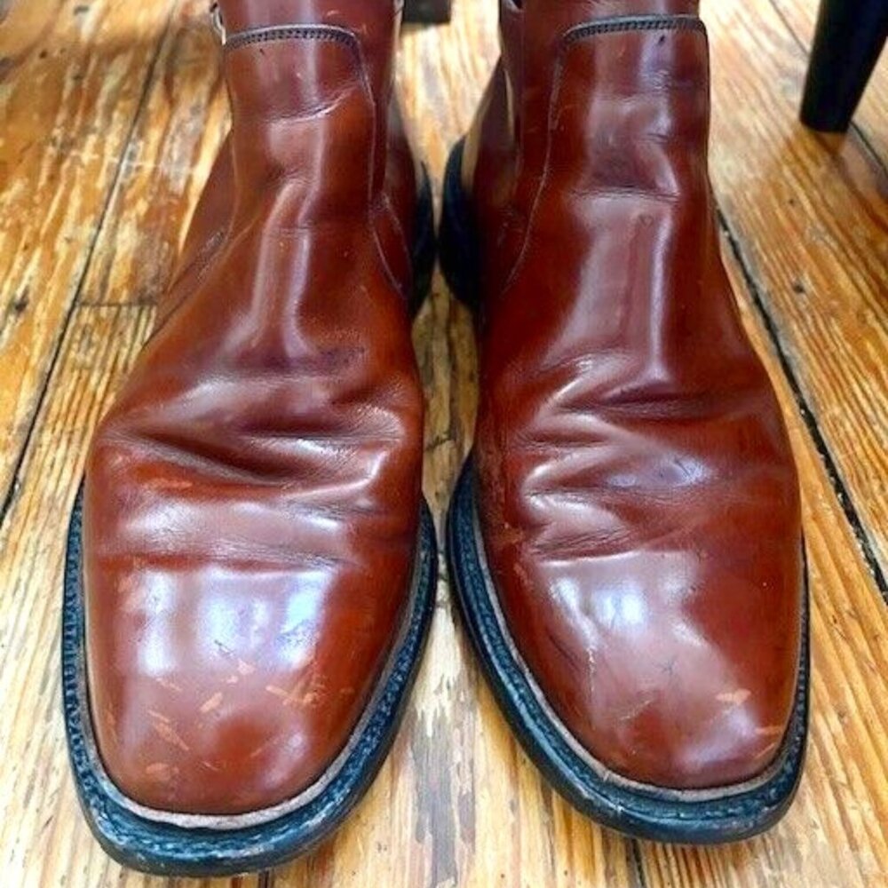 VINTAGE 70's JOHNSTON MURPHY ARISTOCRAFT LEATHER ANKLE BOOT SIZE 8